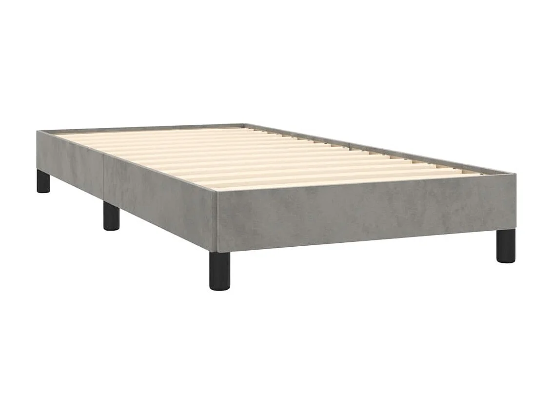 Cama 80x200 cm de terciopelo gris claro ES54275