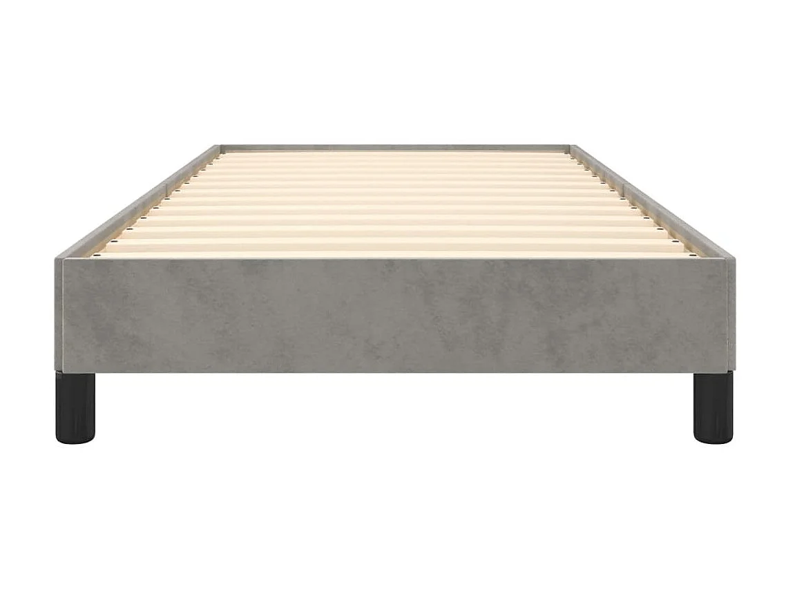 Cama 80x200 cm de terciopelo gris claro ES54275