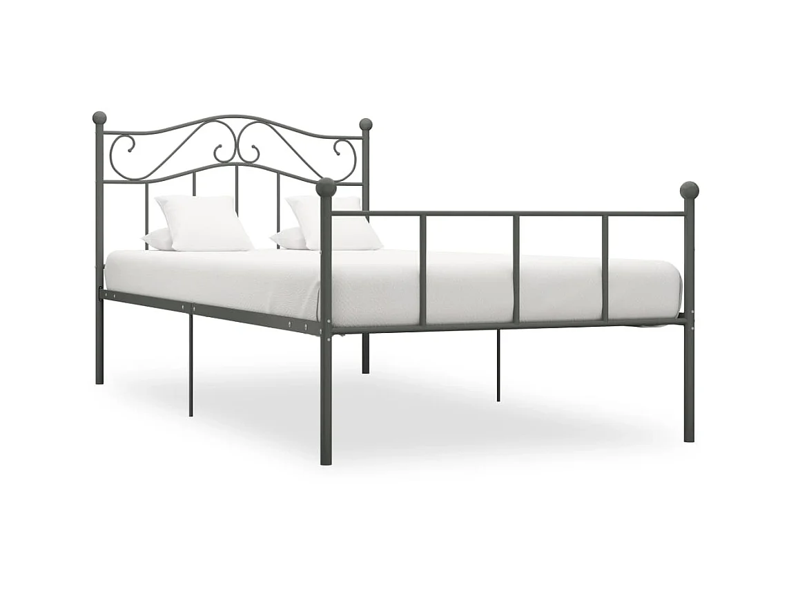 Lit-100x200 cm Gris Métal EGGB26689