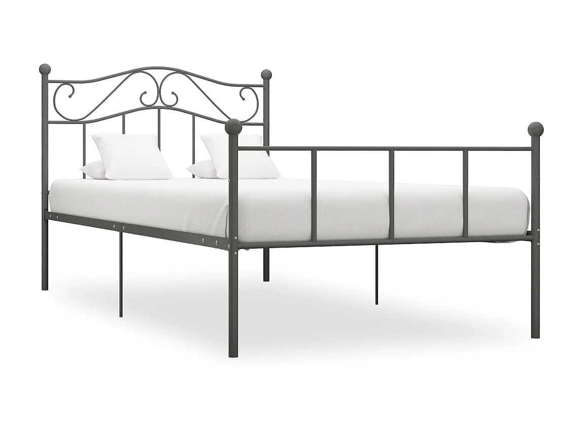 Cama 100x200 cm de metal gris ES16313