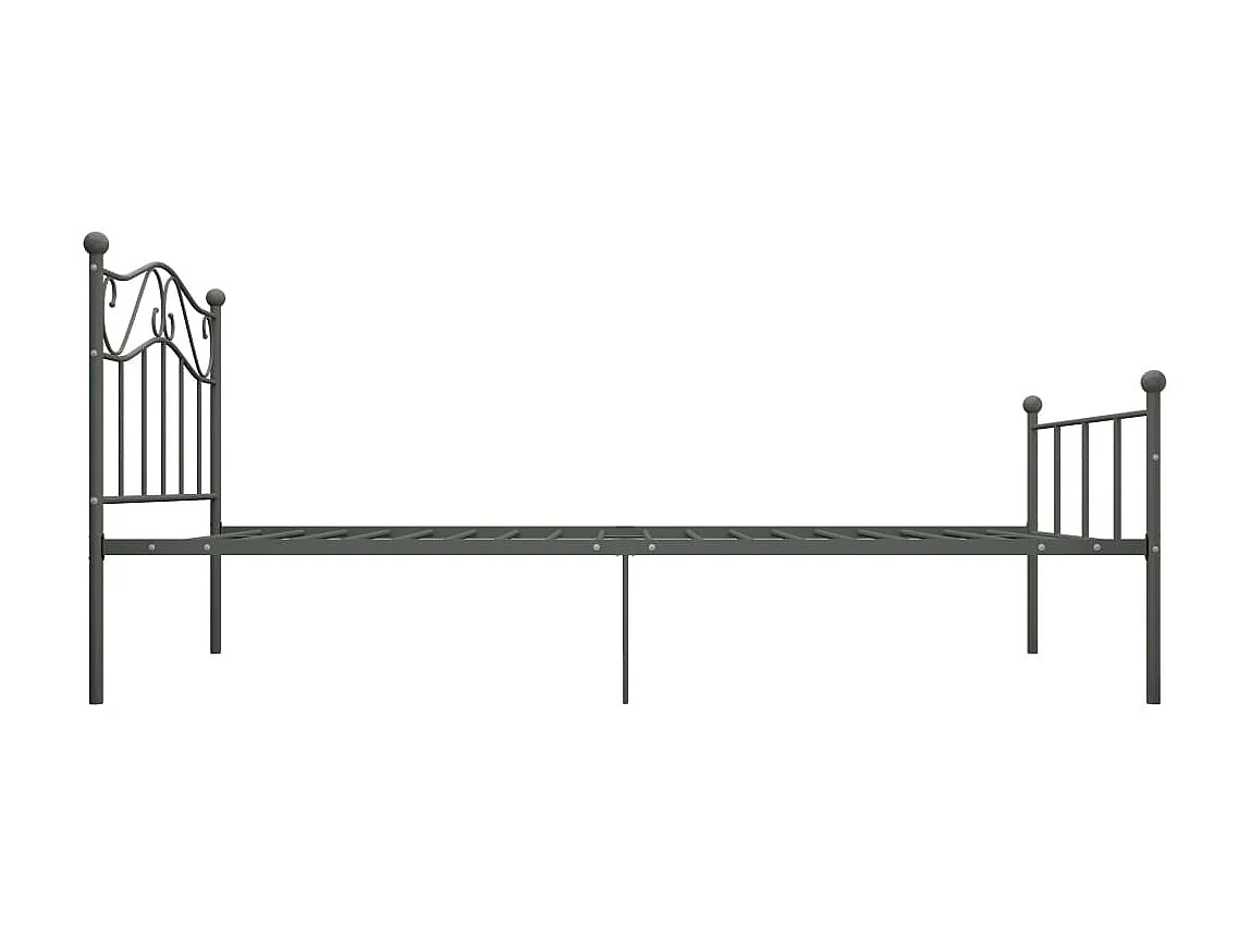 Cama 100x200 cm de metal gris ES16313
