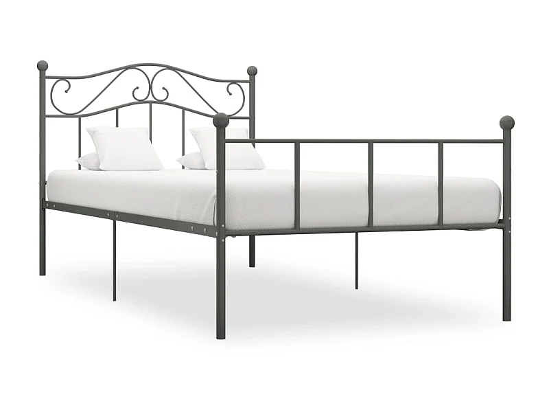 Cama 100x200 cm metal cinzento PT996561