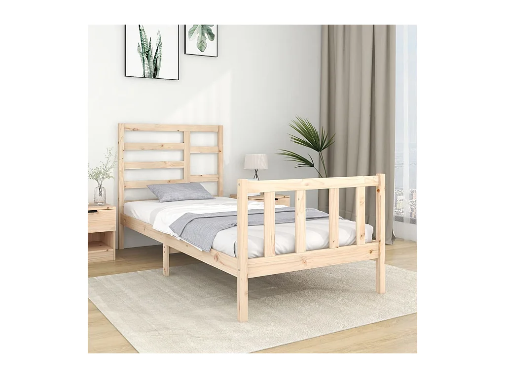 Cama solteiro 90x190 cm madeira maciça PT583054