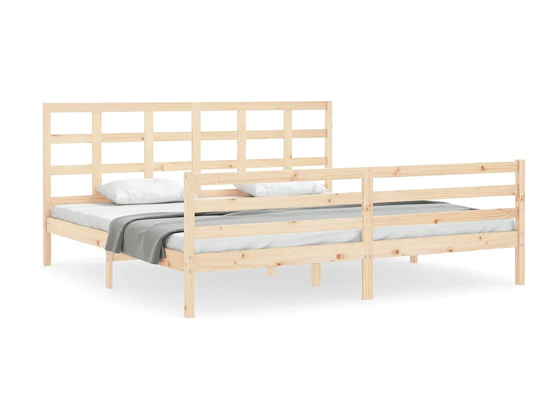 Cama com cabeceira 200x200 cm madeira maciça PT855345