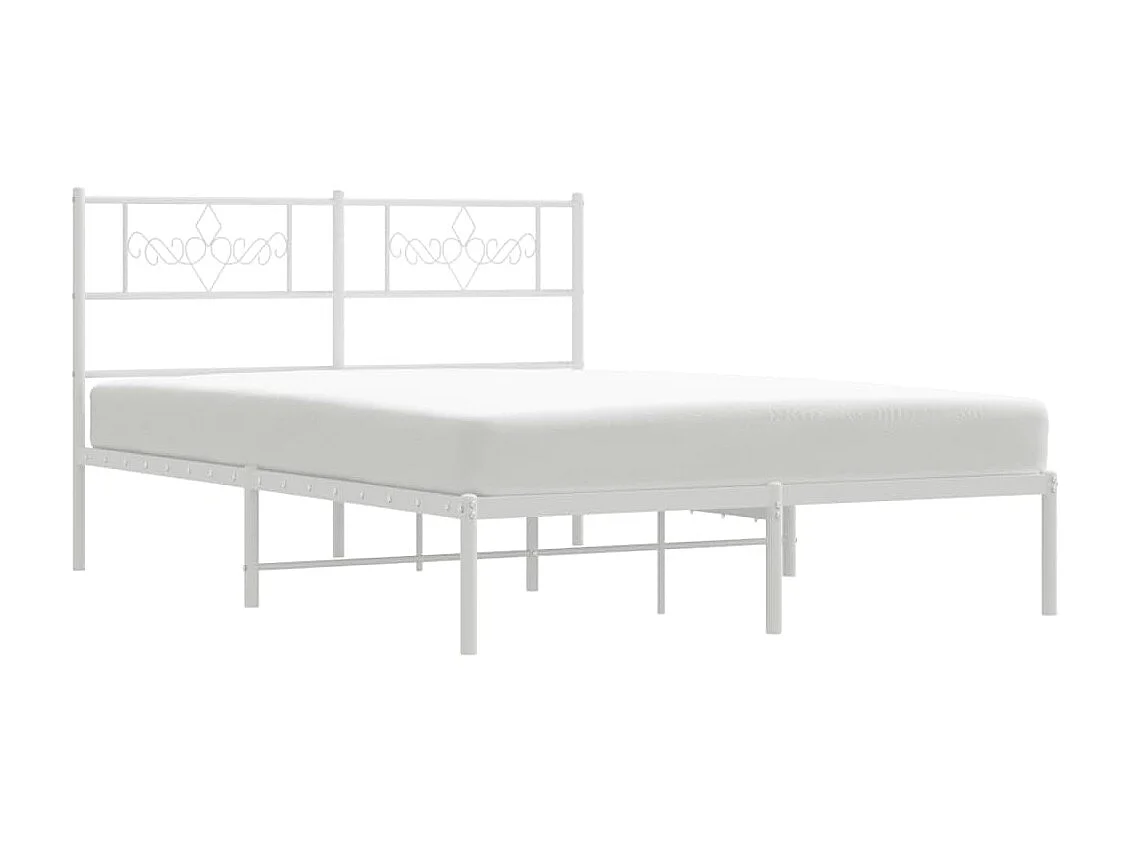 Cama com cabeceira 140x200 cm metal branco PT977410