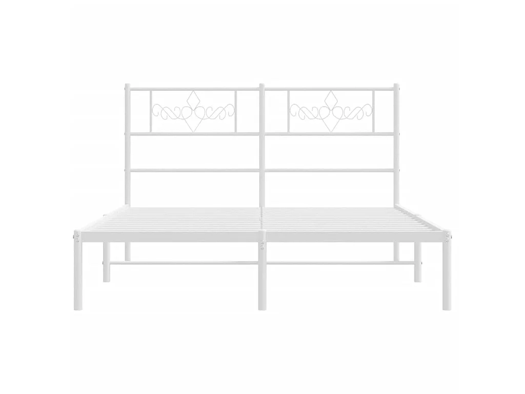 Cama com cabeceira 140x200 cm metal branco PT977410