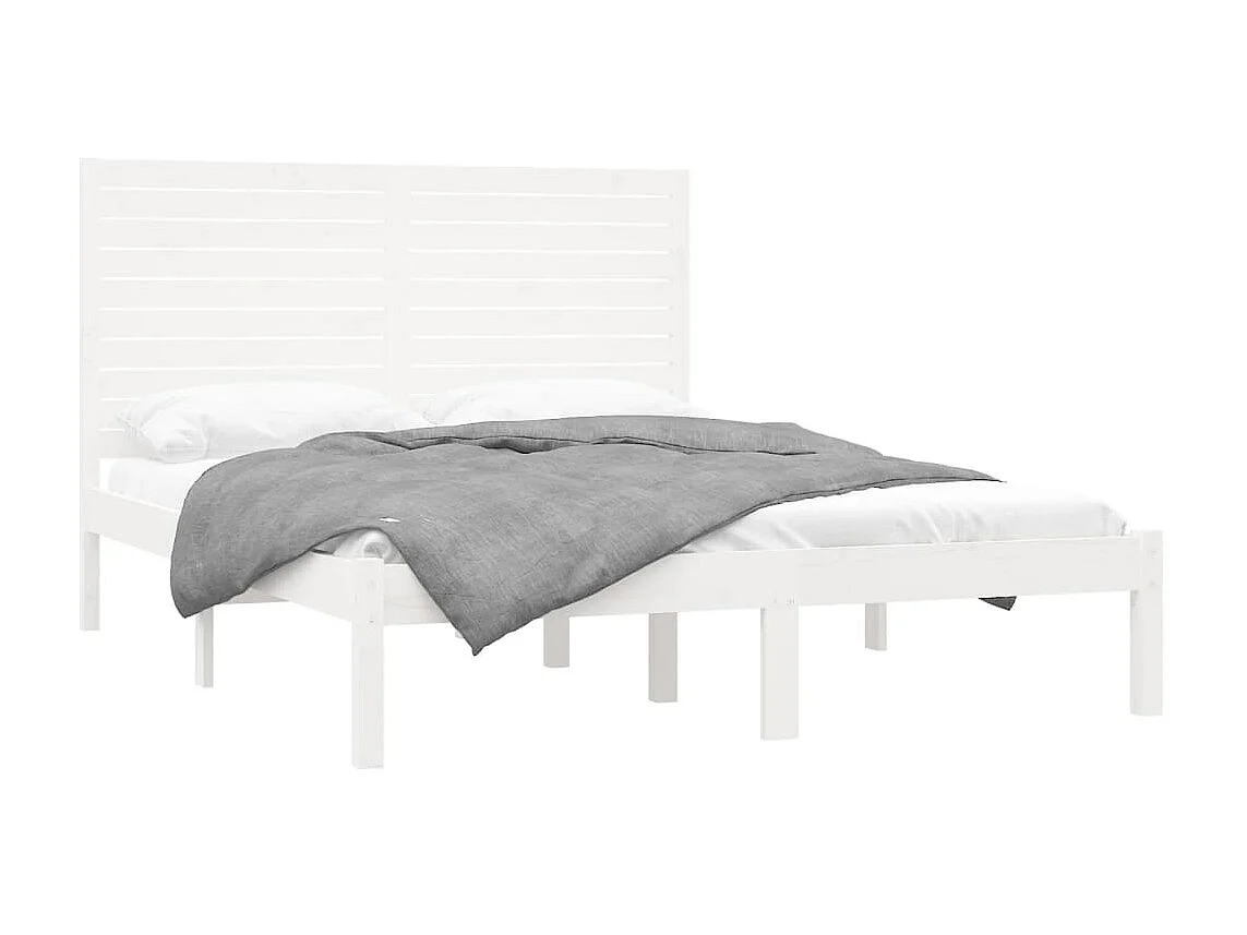 Lit-160x200 cm Blanc Bois massif EGGB69167