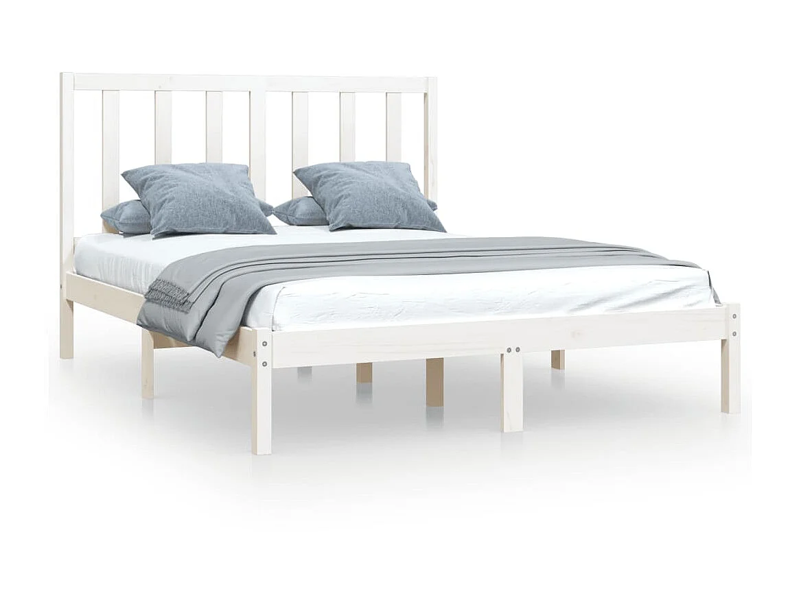 Bedframe massief grenenhout wit 140x190 cm NL37698
