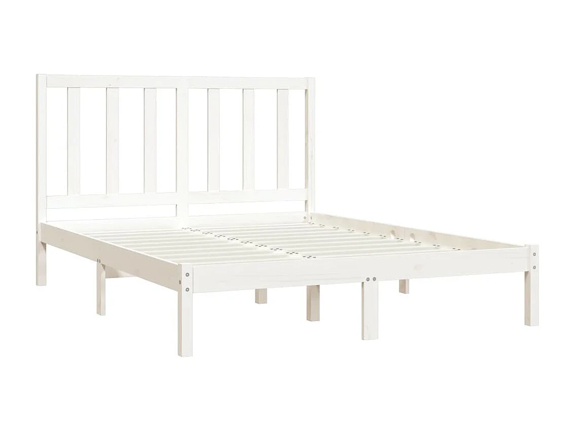 Bedframe massief grenenhout wit 140x190 cm NL37698