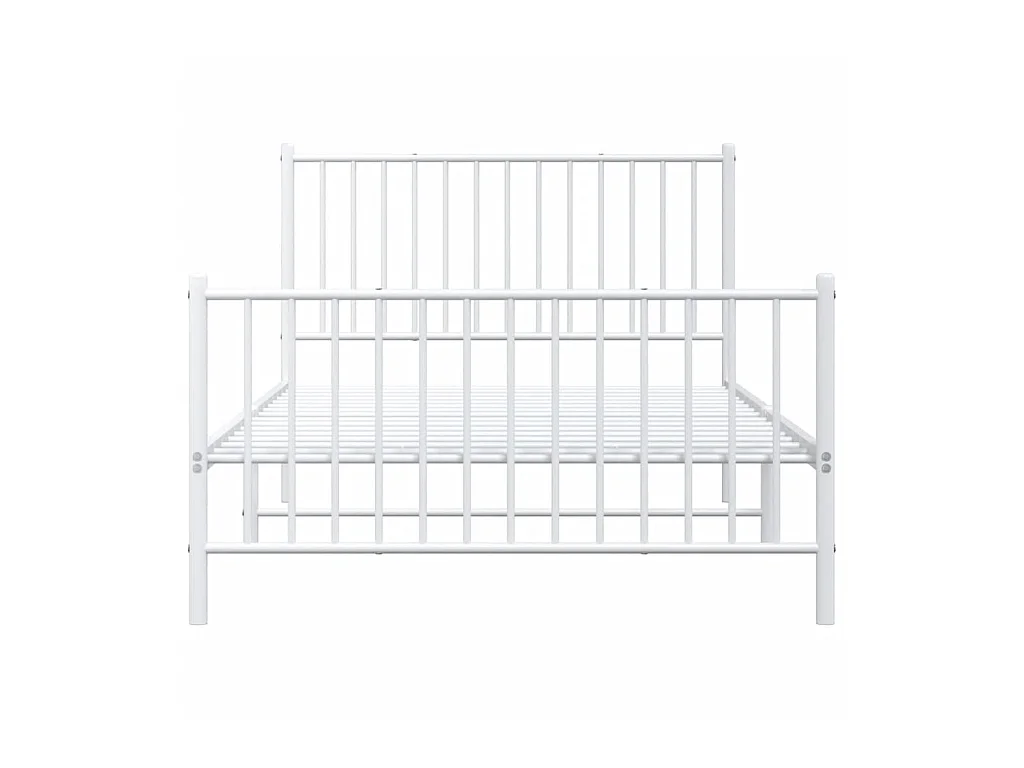 Cama 100x200 cm metal con cabecero y pie cama blanca ES71342