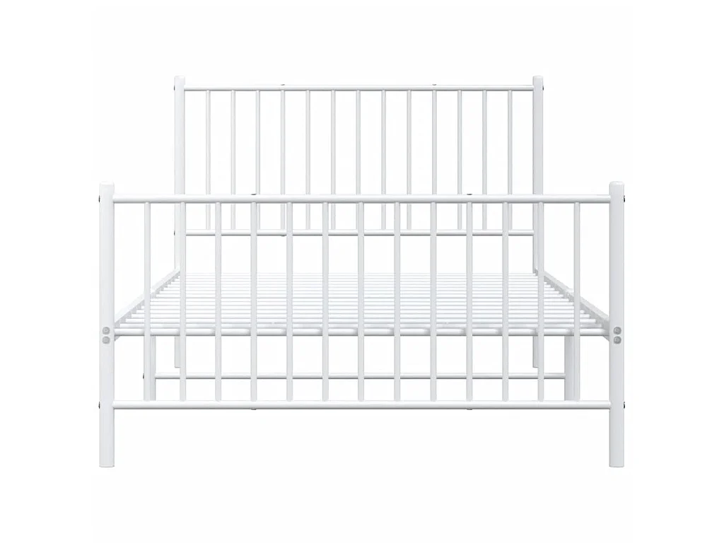Cama com cabeceira e pés 107x203 cm metal branco PT624180