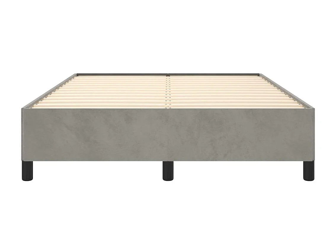 Lit-140x190 cm Gris clair Velours EGGB40736