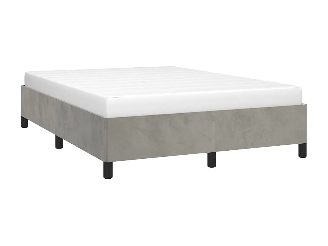 Lit-140x190 cm Gris clair Velours EGGB40736