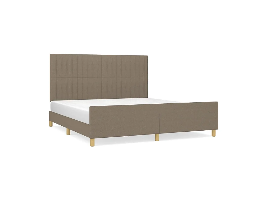 Lit-180x200 cm avec tête de lit Taupe Tissu EGGB59593