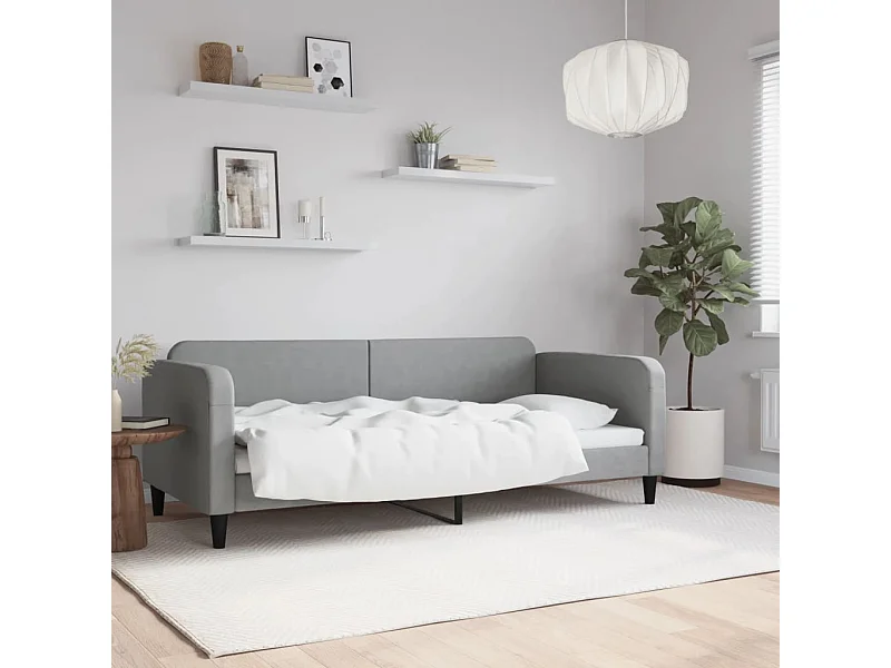 Lit-90x200 cm de repos gris clair Tissu EGGB87231