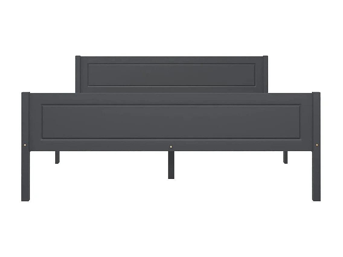 Lit-140x200 cm Bois de pin massif Gris EGGB96017