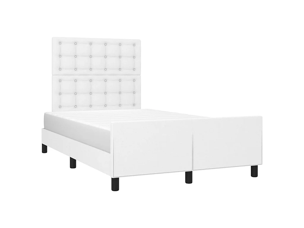 Lit-120x200 cm avec tête de lit Blanc Similicuir EGGB87792