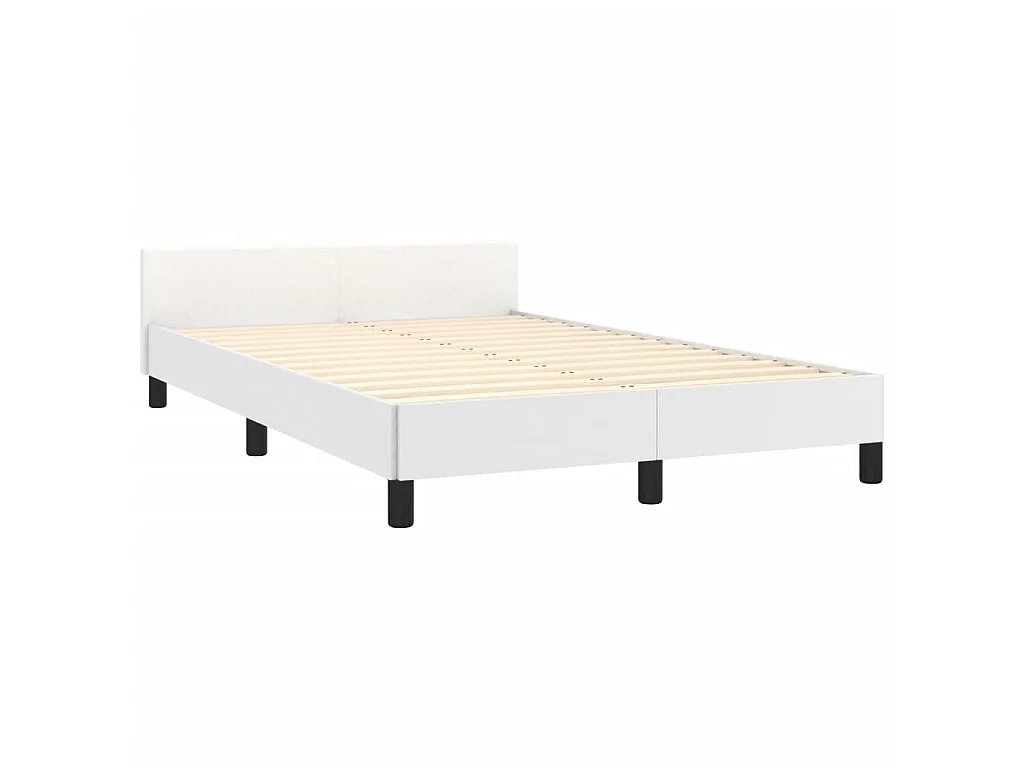 Lit-120x200 cm avec tête de lit Blanc Similicuir EGGB87792