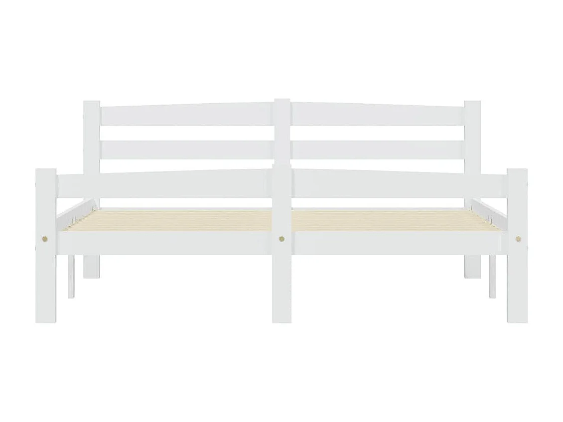 Cama 140x200 cm de madera maciza de pino blanca ES25420