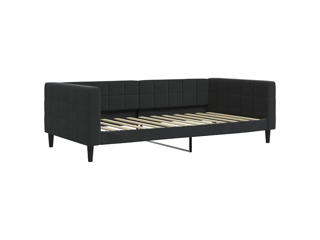 Sofá-cama 100x200 cm veludo preto PT785665