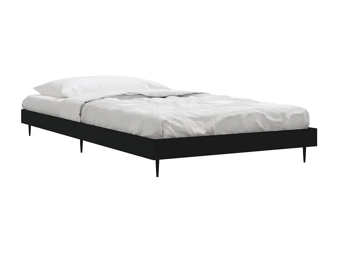 Cama 90x200 cm madera de ingeniería negra ES96068