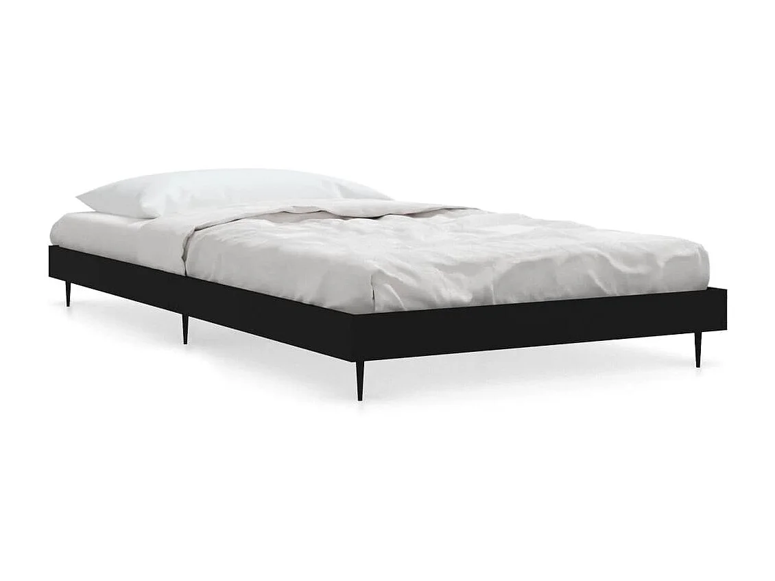 Cama 90x200 cm derivados de madeira preto PT379894