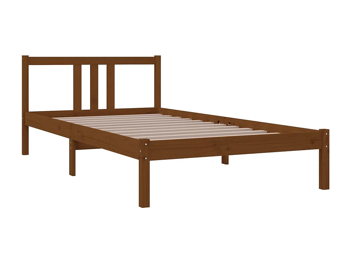 Lit-100x200 cm Marron miel Bois massif EGGB19479