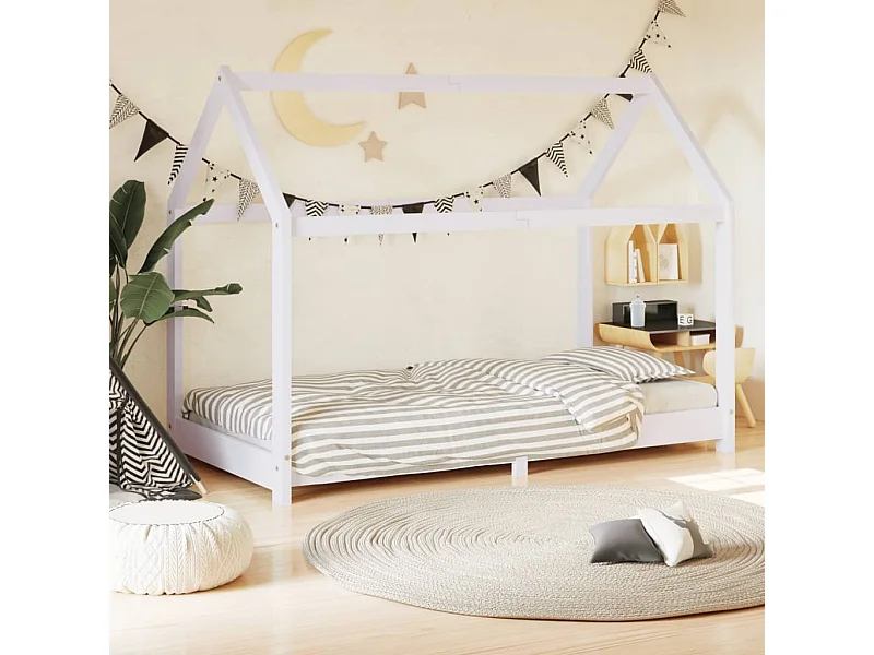 Cama para crianças 80x160 cm pinho maciço branco PT662553