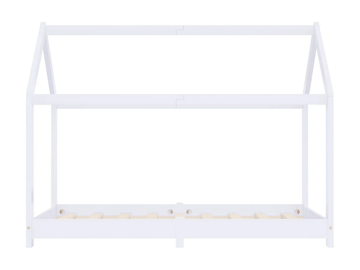 Lit-80x160 cm d'enfant Blanc Bois de pin massif EGGB18365