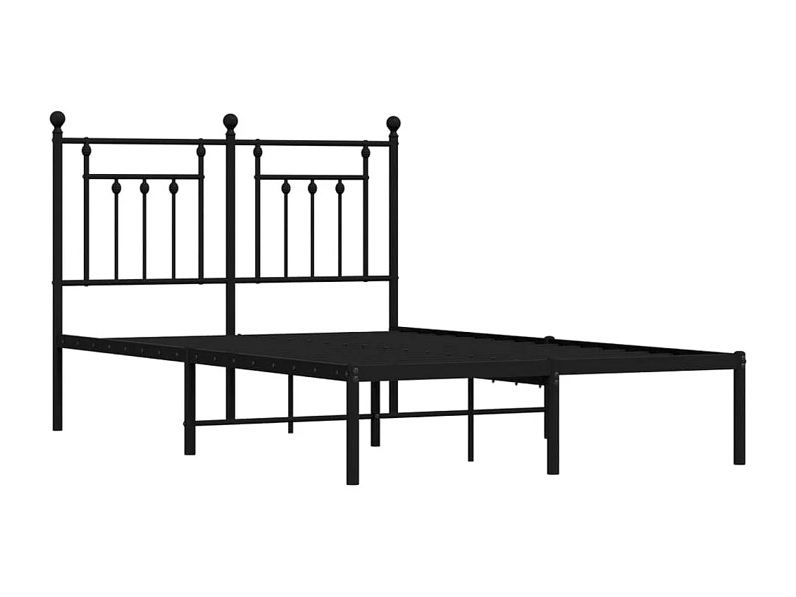 Lit-120x190 cm métal avec tête de lit noir EGGB23063