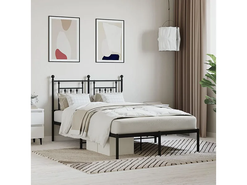 Cama com cabeceira 120x190 cm metal preto PT993706