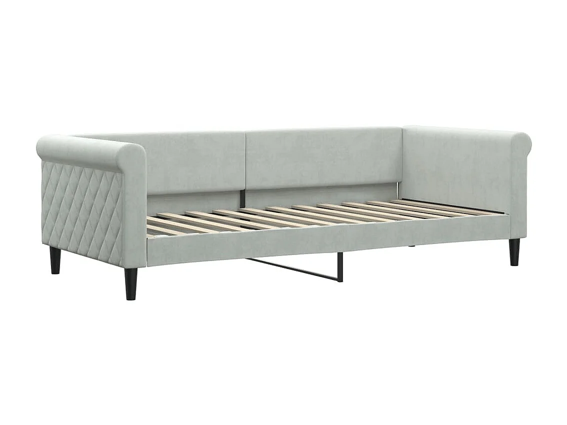 Lit-90x200 cm de repos gris clair velours EGGB89287