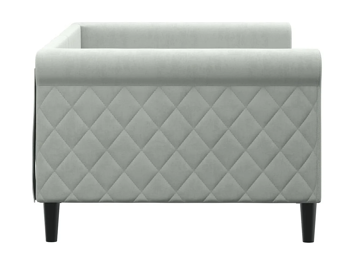 Lit-90x200 cm de repos gris clair velours EGGB89287