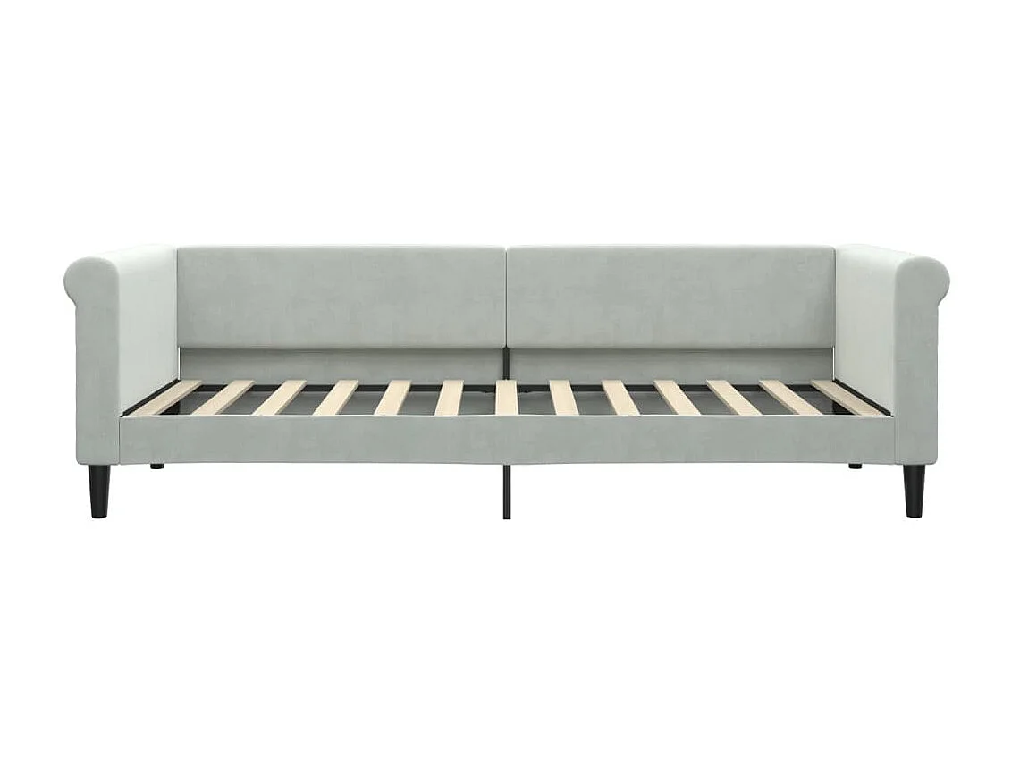 Cama 80x200 cm terciopelo gris claro ES15700