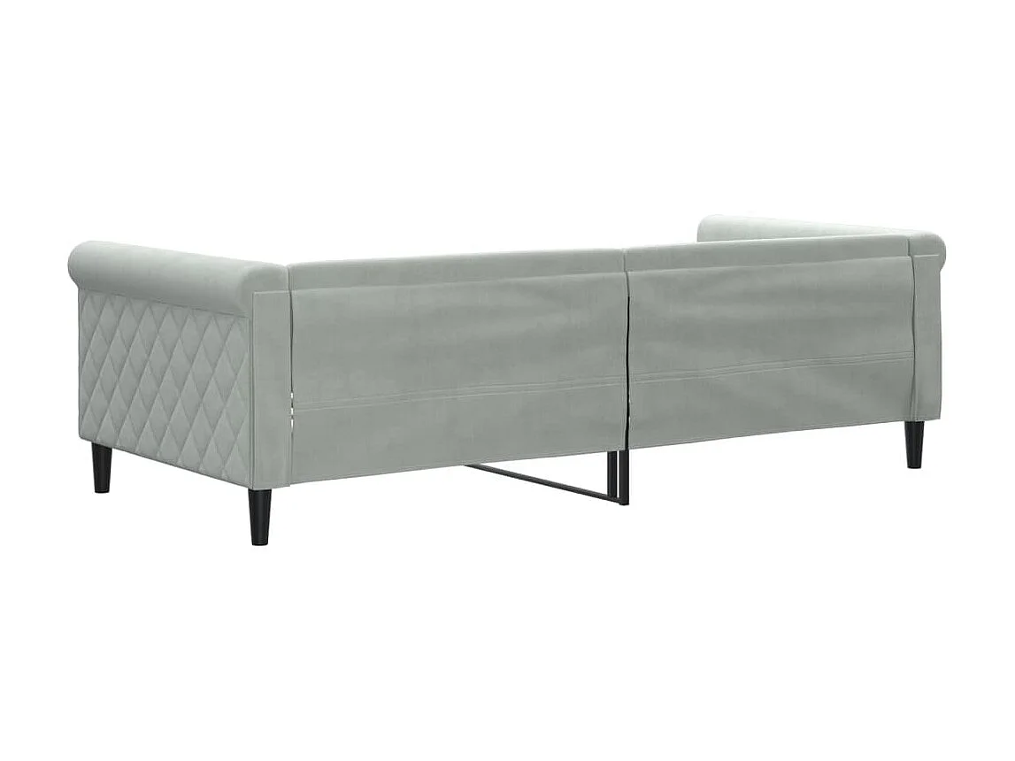 Cama 80x200 cm terciopelo gris claro ES15700