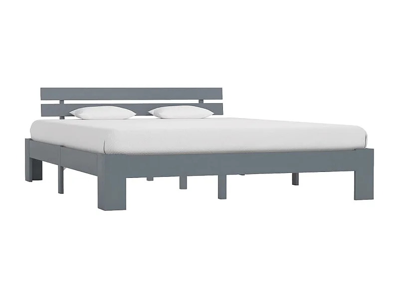 Lit-160x200 cm Gris Bois de pin massif EGGB40002