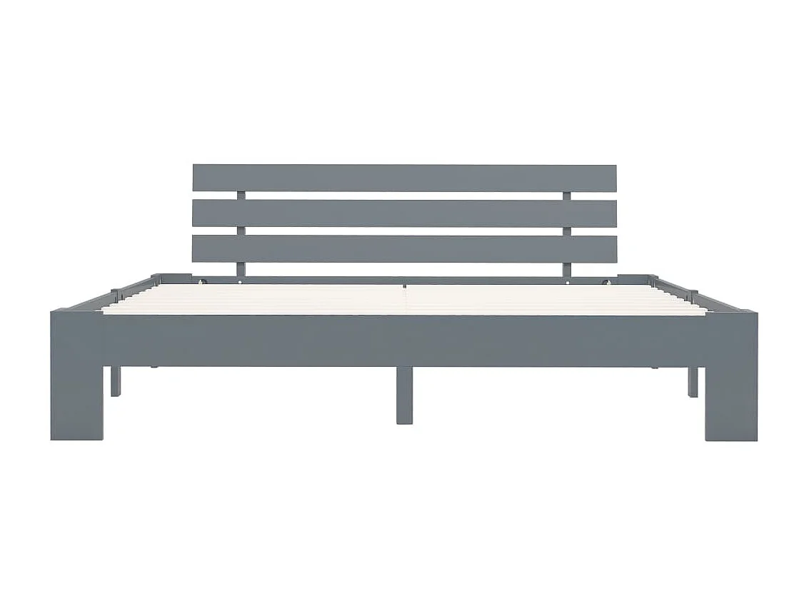 Lit-160x200 cm Gris Bois de pin massif EGGB40002