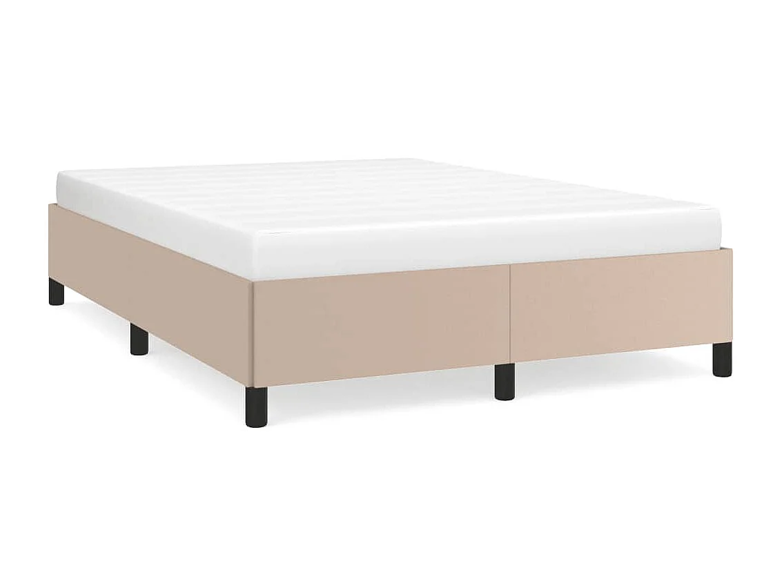 Cama 140x190 cm couro artificial cappuccino PT310155