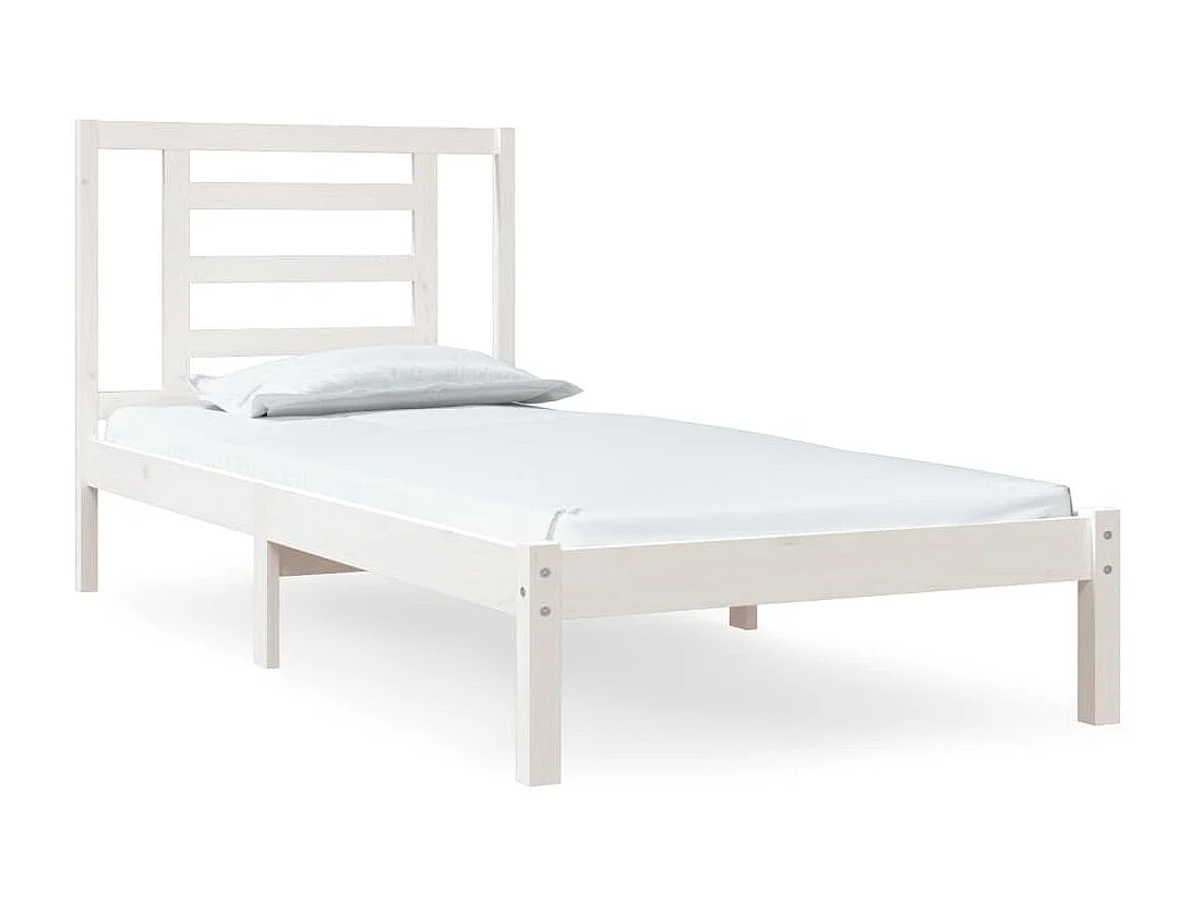 Lit-90x190 cm Blanc Bois de pin massif Simple EGGB28781