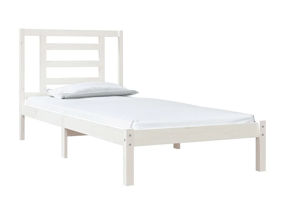 Lit-90x190 cm Blanc Bois de pin massif Simple EGGB28781