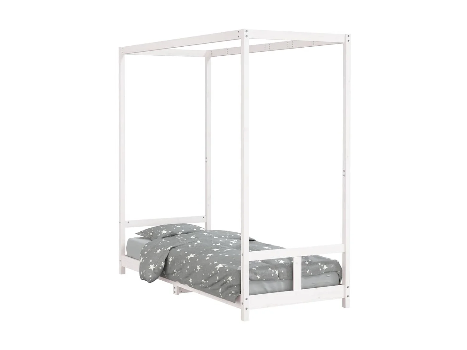 Lit-80x200 cm pour enfants blanc bois de pin massif EGGB99325