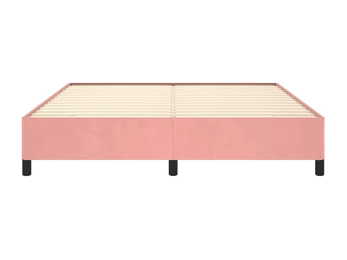 Cama 160x200 cm de terciopelo rosa ES98986