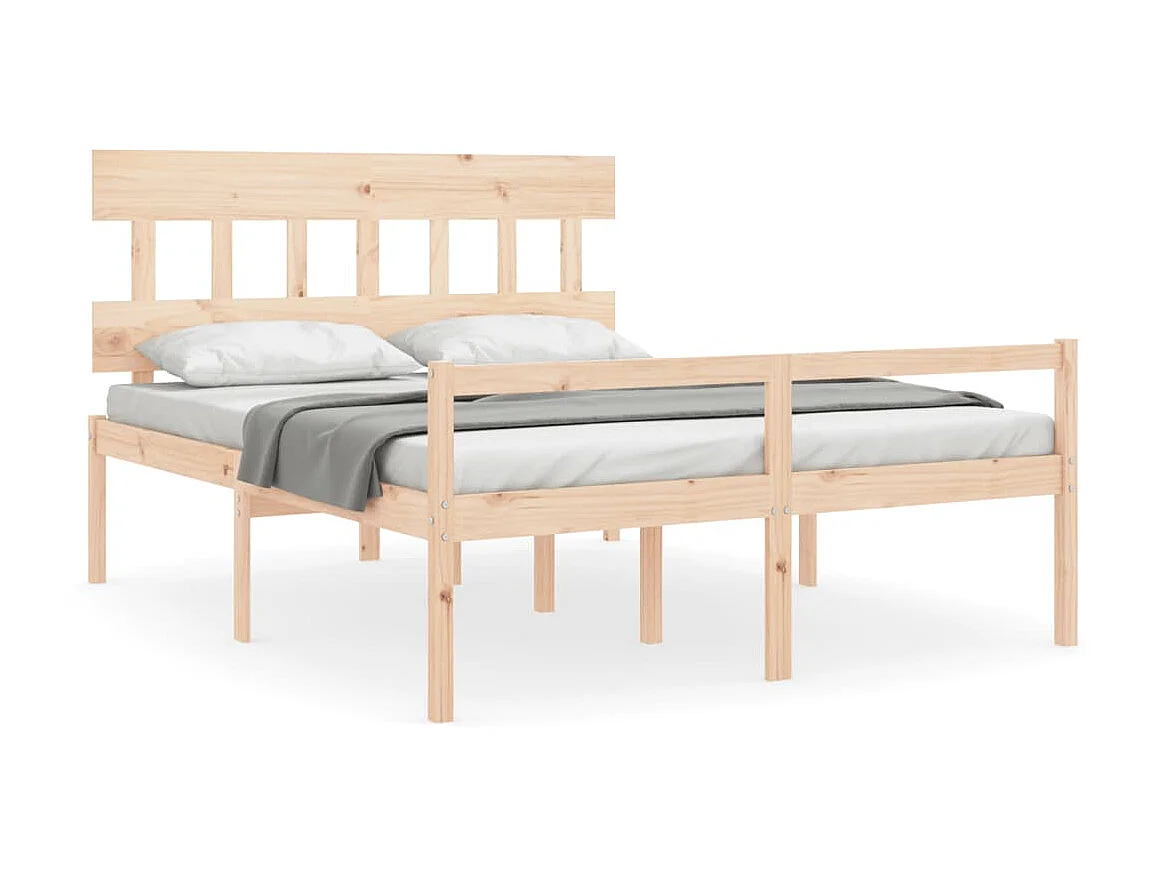 Cama para idosos com cabeceira 160x200 cm madeira maciça PT432342