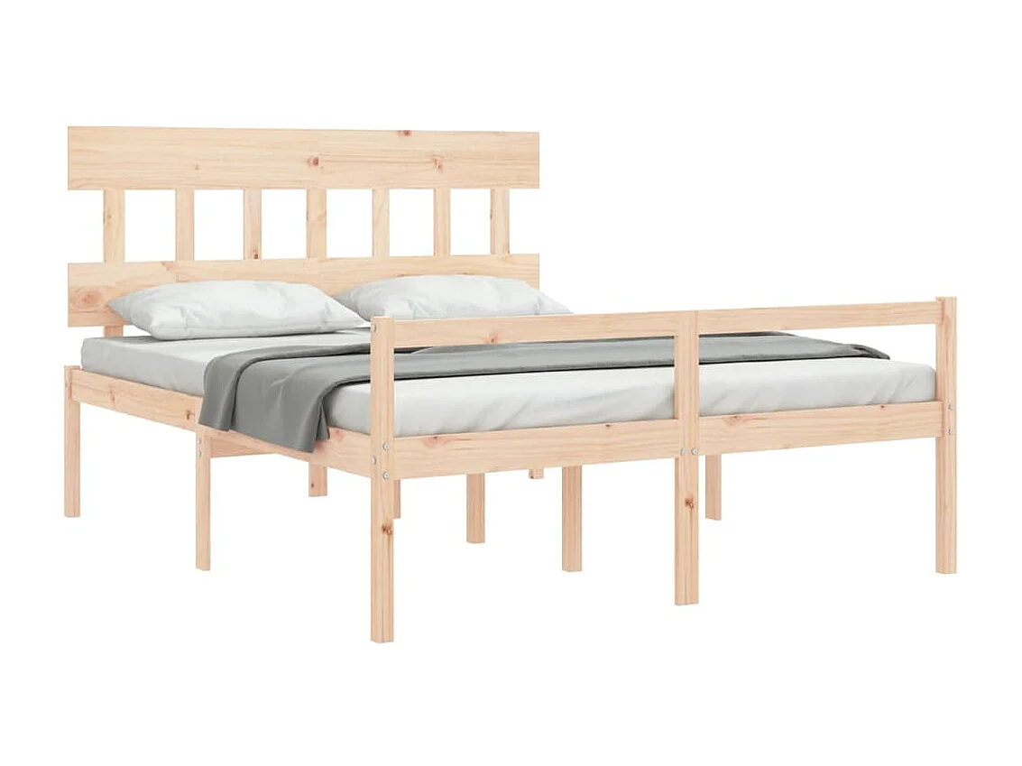 Cama para idosos com cabeceira 160x200 cm madeira maciça PT432342