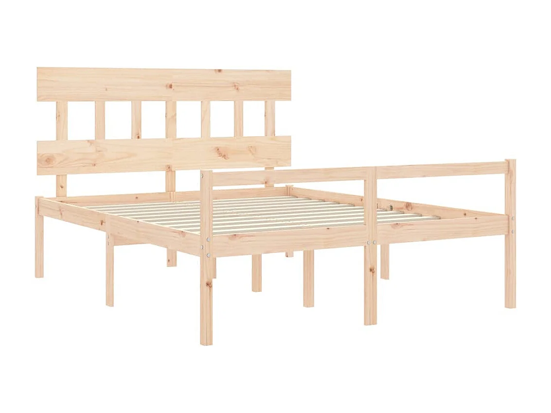 Cama para idosos com cabeceira 160x200 cm madeira maciça PT432342