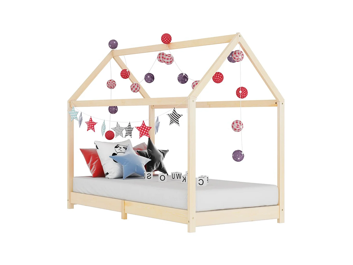Lit-90x200 cm d'enfant Bois de pin massif EGGB38169