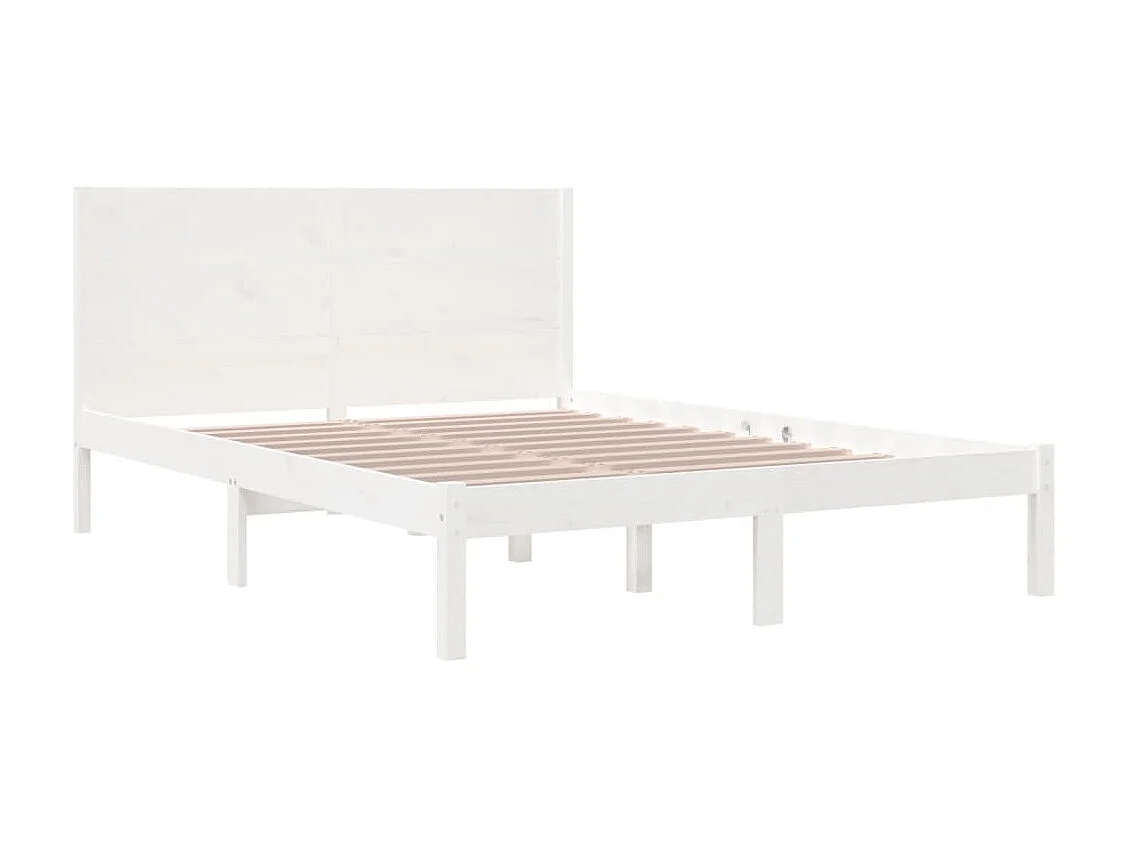 Lit-140x200 cm Blanc Bois de pin massif EGGB88876