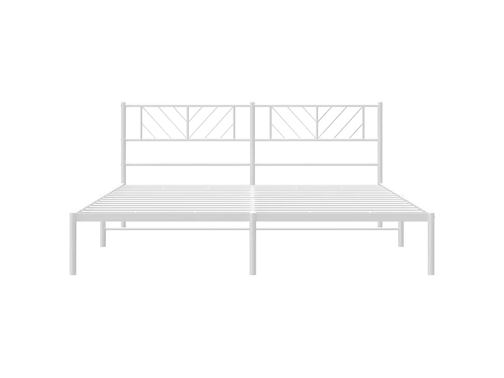 Lit-193x203 cm métal avec tête de lit blanc EGGB38501