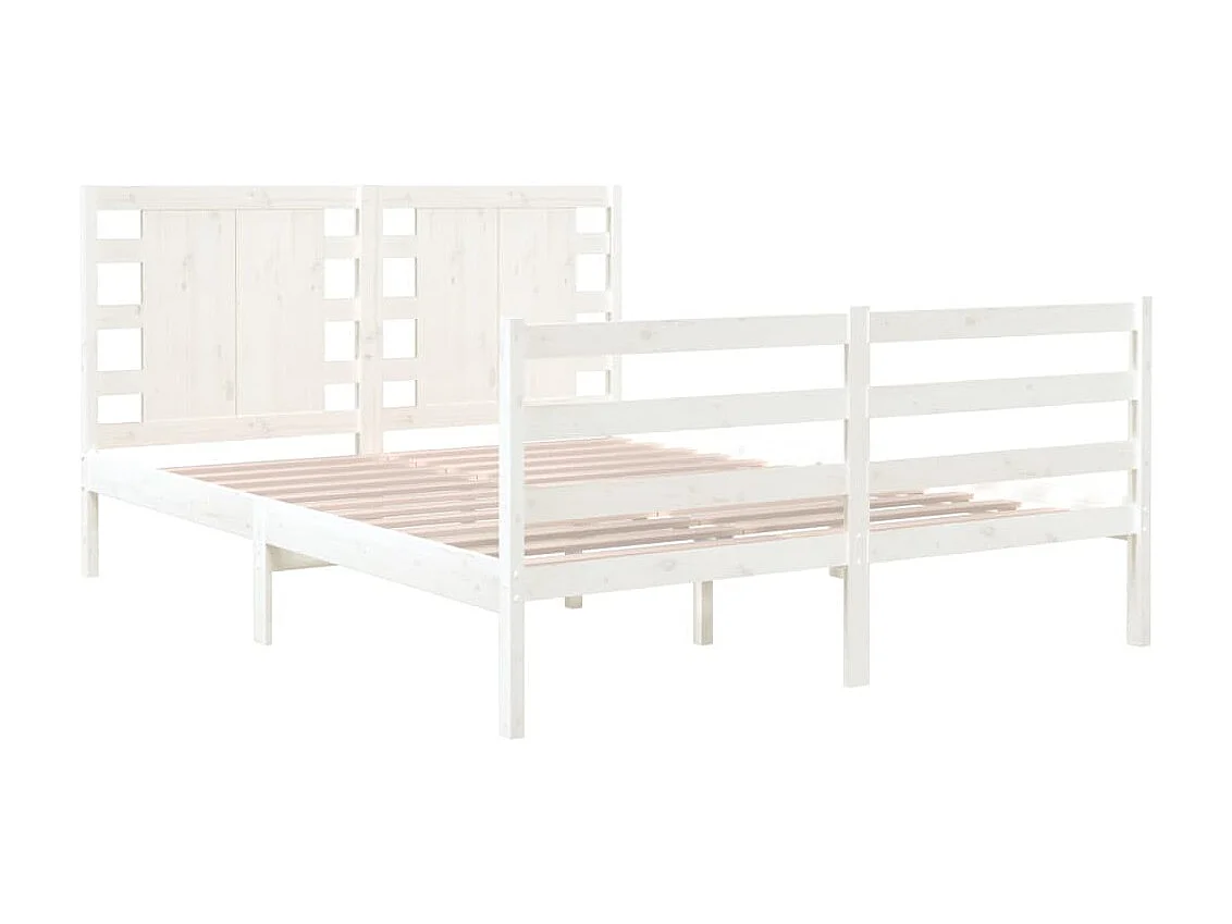 Cama dupla pequena 120x190 cm pinho maciço branco PT125788