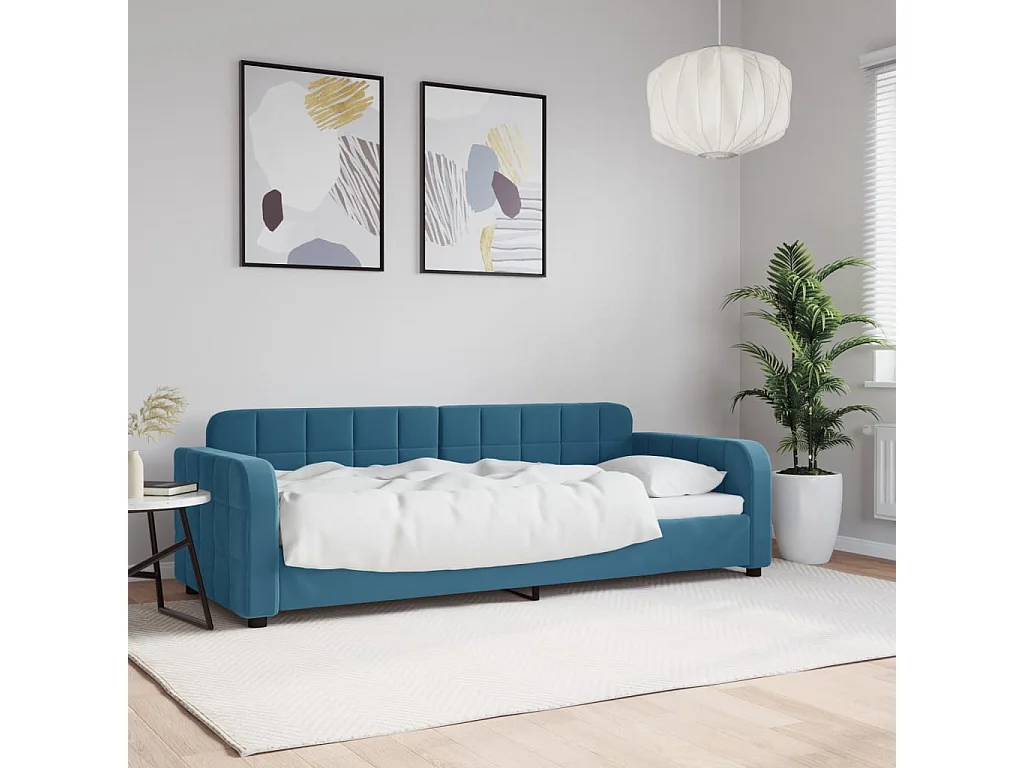 Sofá-cama 80x200 cm veludo azul PT216821